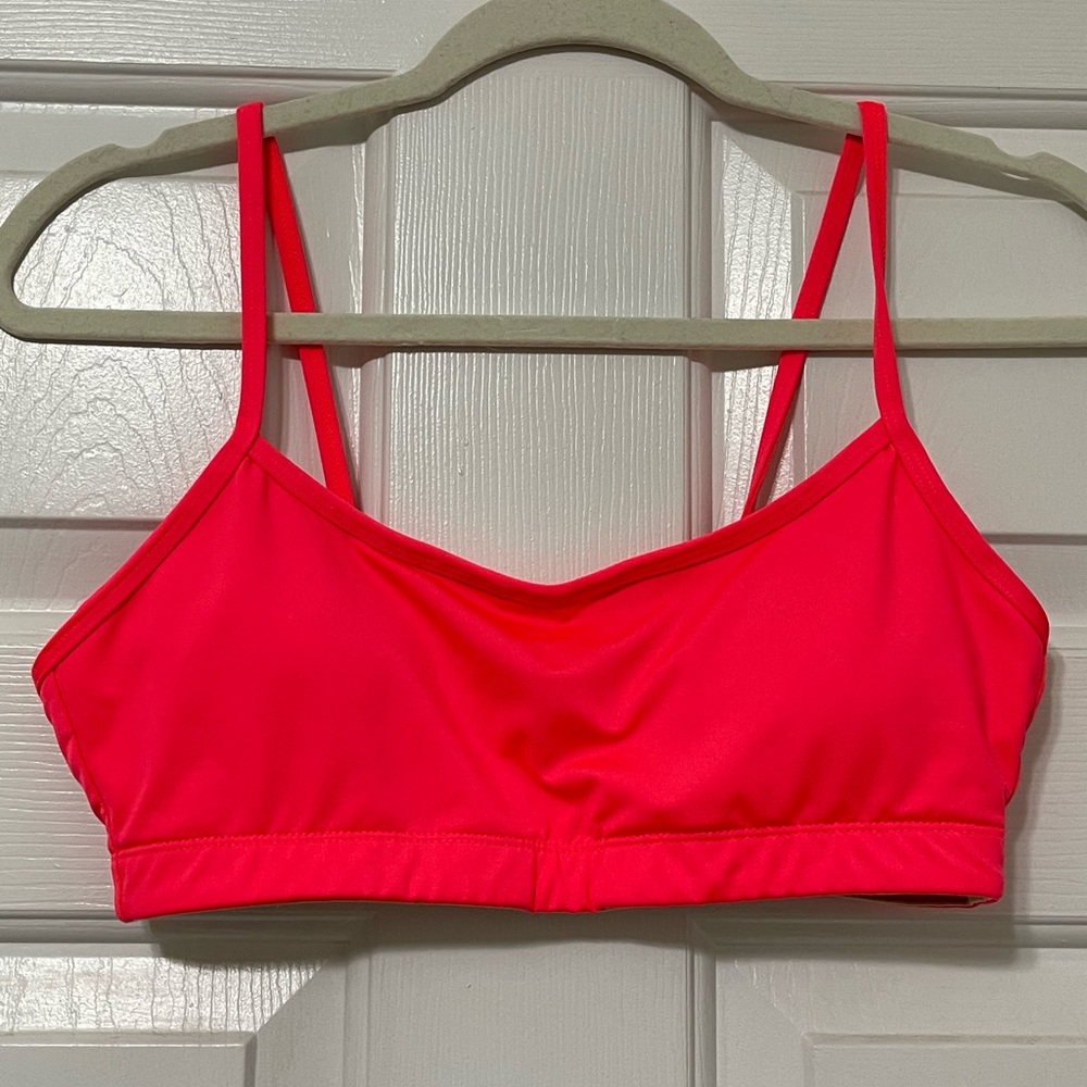 Fabletics orange pink removable padding elastic bralette size S